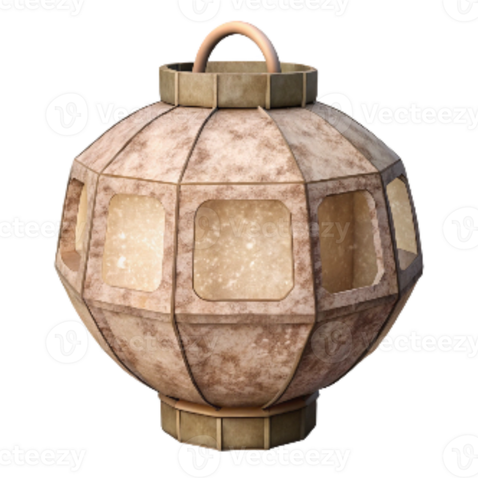 stunning artistic Handmade Paper Lantern with Cutout Design Transparent Background 4K png