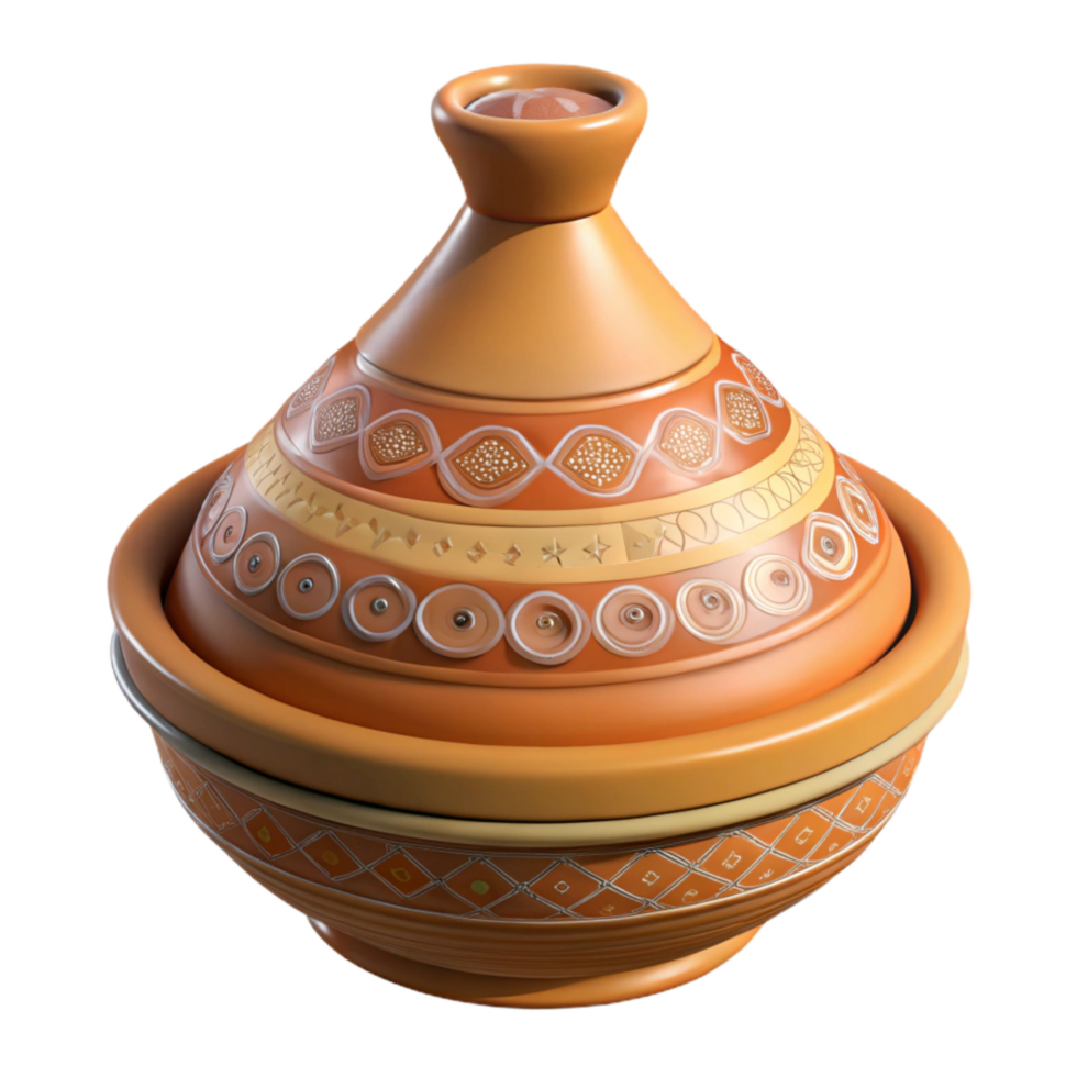 wonderful abstract Handpainted Moroccan Tagine Clay Pot Cutout Element high resolution png