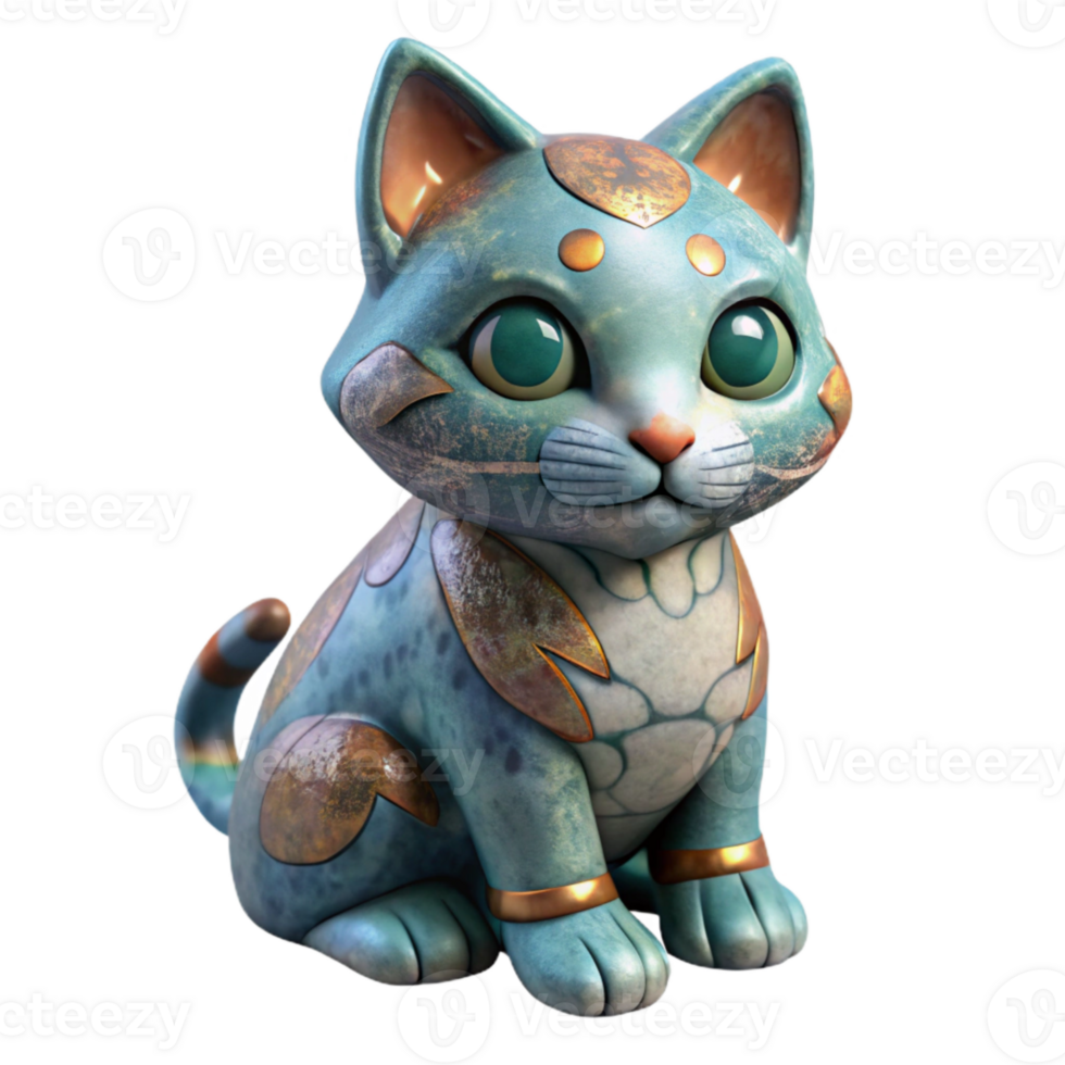 elegant classic Hand Painted Porcelain Figurine of a Cat Element exclusive png