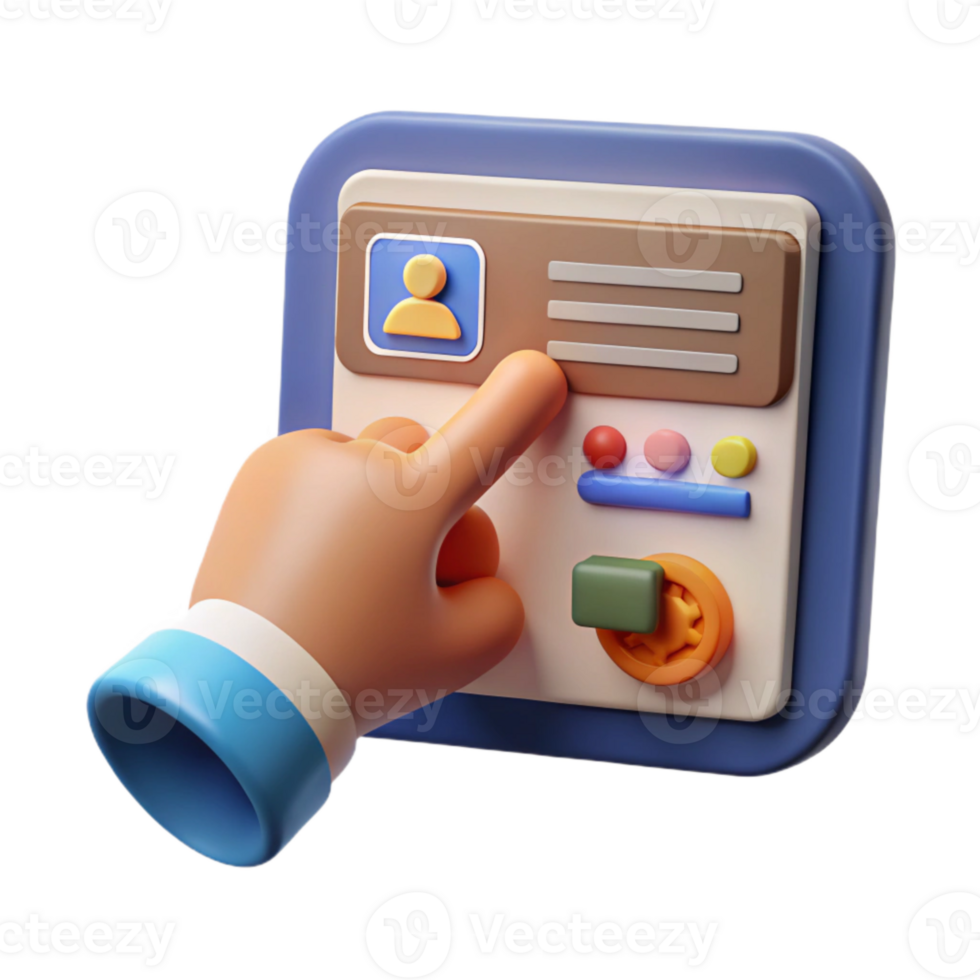 vibrant creative Hand Pointing to Online Course Website Cutout exclusive png