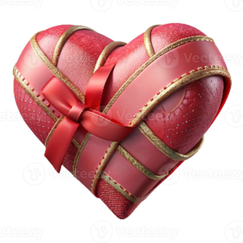vibrant abstract Hand Sewn Fabric Heart with Ribbon Transparent premium png