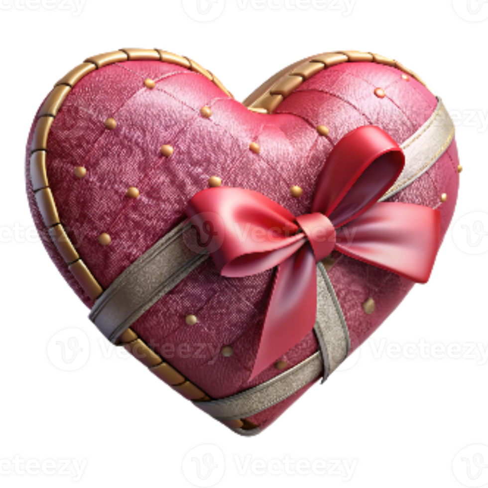 impressive traditional Hand Sewn Fabric Heart with Ribbon Transparent 4K png