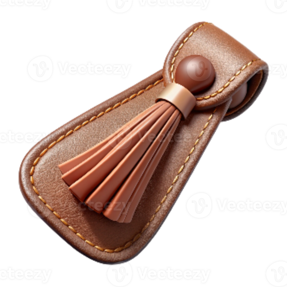 vibrant artistic Hand Sewn Leather Bookmark with Tassel Isolated Cutout premium png