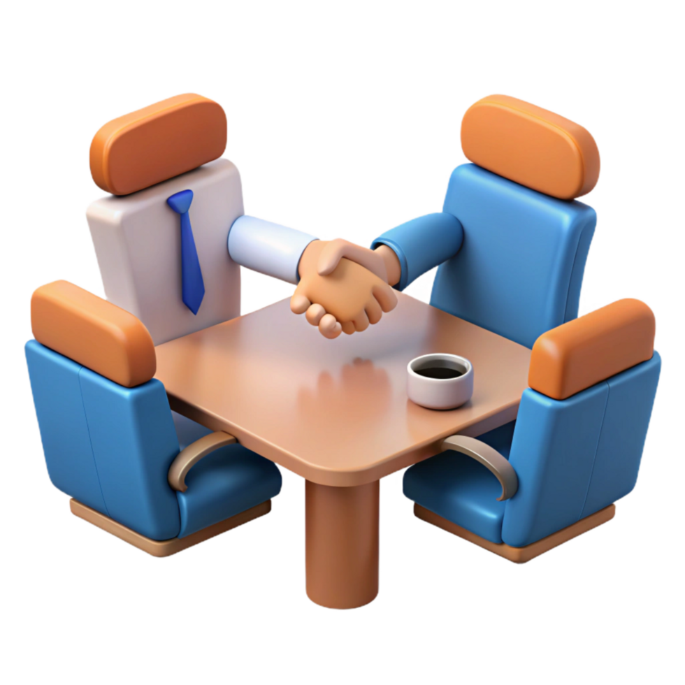 vibrant artistic Handshake Agreement at Conference Table Cutout genuine png