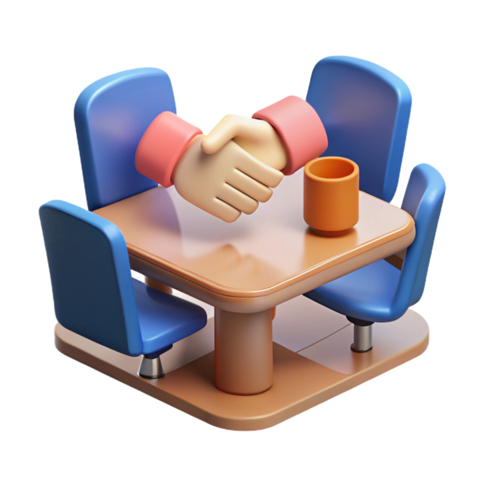 extraordinary rustic Handshake Agreement at Conference Table Cutout high quality png