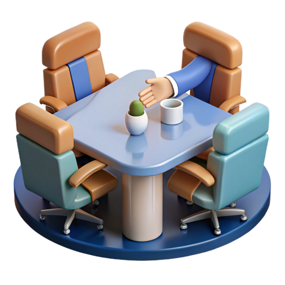extraordinary creative Handshake Agreement at Conference Table Cutout high resolution png