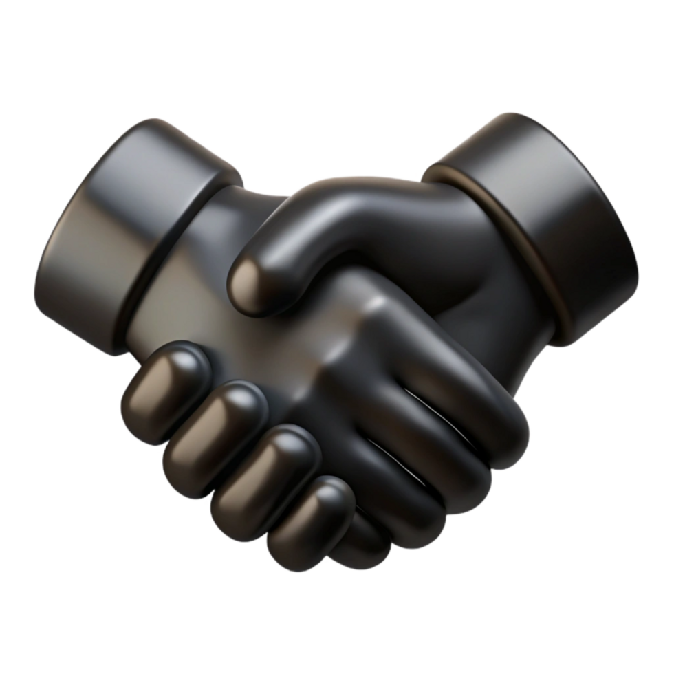 extraordinary contemporary Handshake Agreement Silhouette Black Fill Isolated professional png