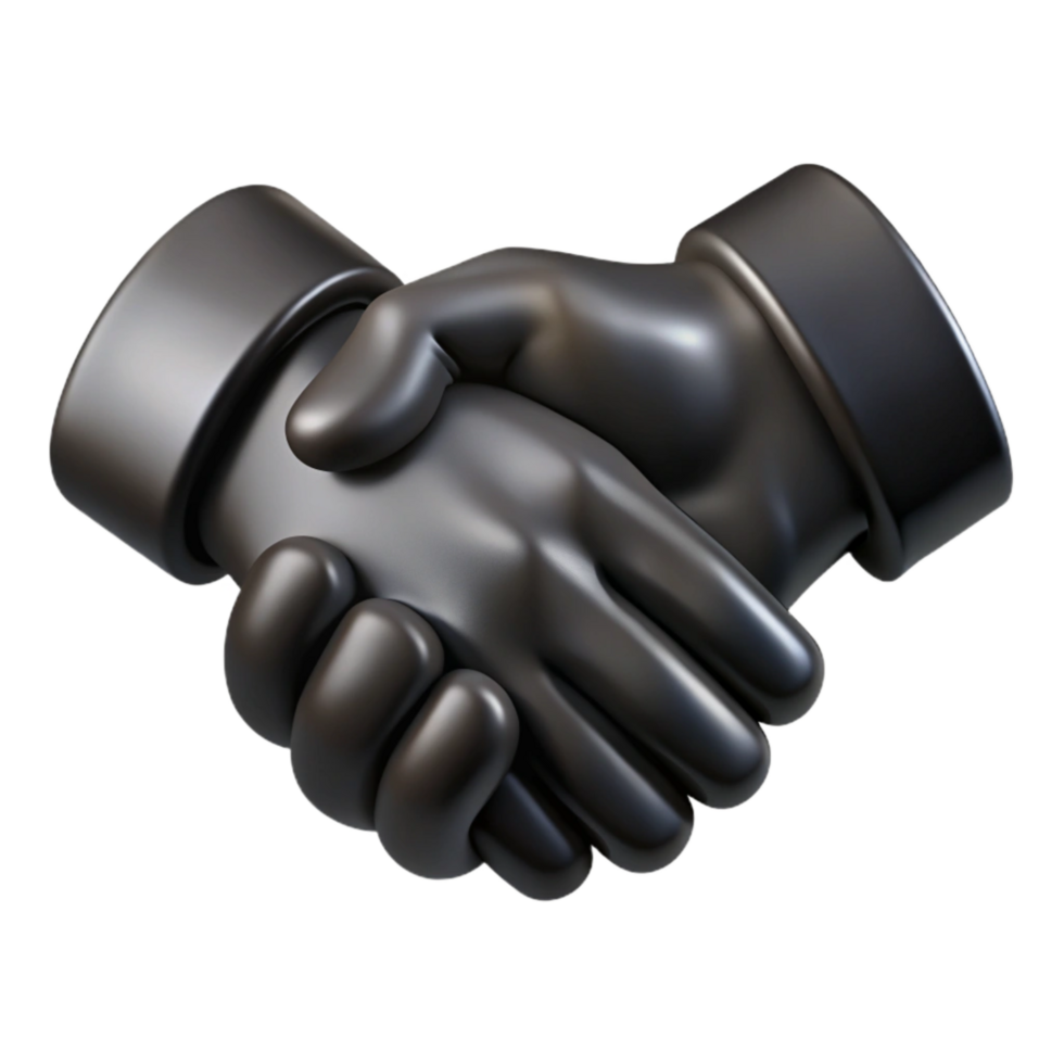 dramatic rustic Handshake Agreement Silhouette Black Fill Isolated original png