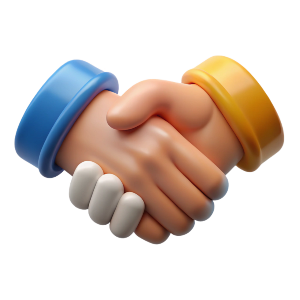 impressive artistic Handshake Cooperation Symbol White Background Isolated high resolution png
