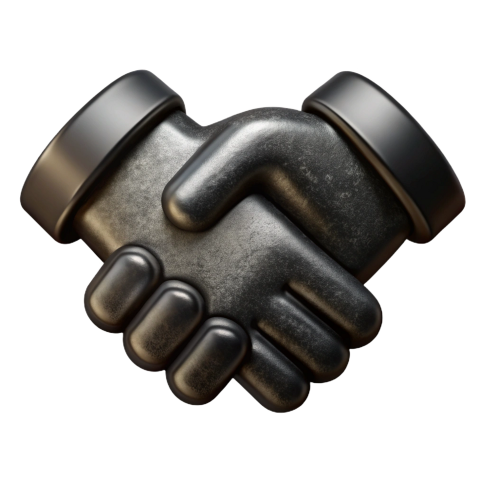 serene abstract Handshake Business Deal Icon Cutout White Fill 4K png