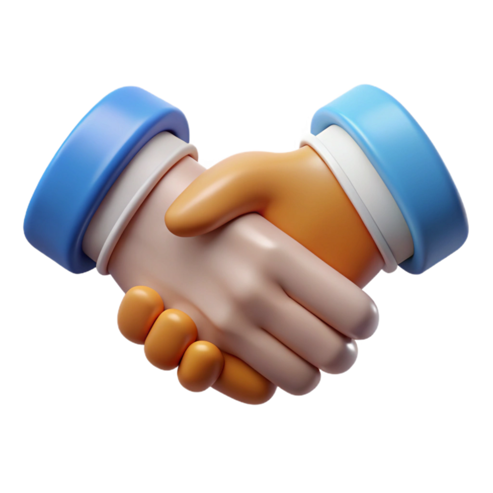 beautiful abstract Handshake Icon Representing Business Deal Isolated on White Cutout premium png