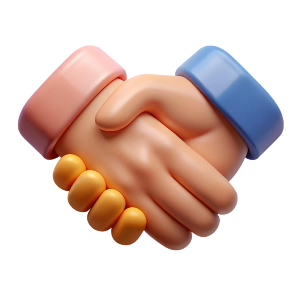 elegant abstract Handshake Icon Two Hands Clasped Isolated premium png