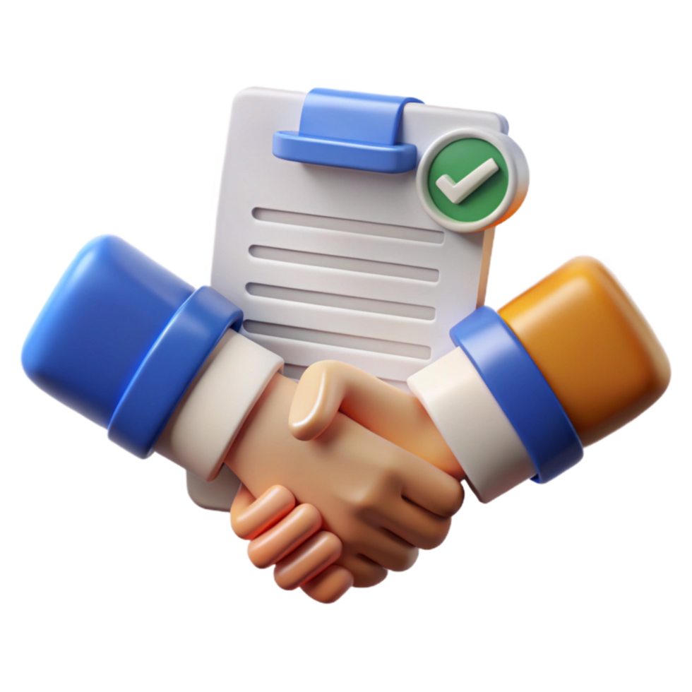elegant abstract Handshake Over Contract Top View Transparent genuine png
