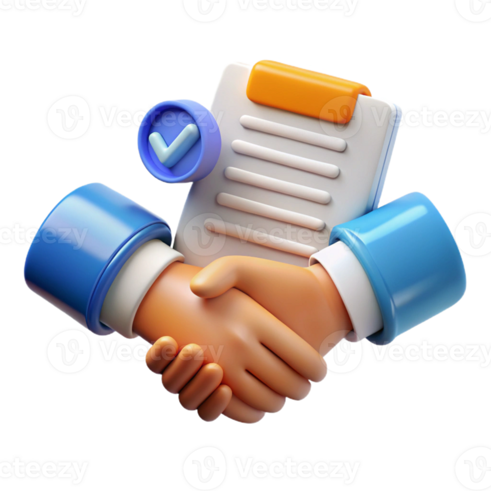 vibrant rustic Handshake Over Contract Top View Transparent professional png