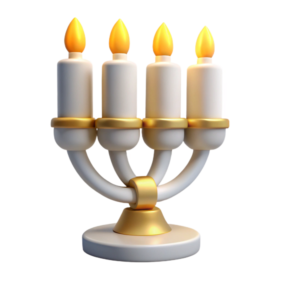 beautiful creative Hanukkah Candles Burning Brightly White Isolated high quality png