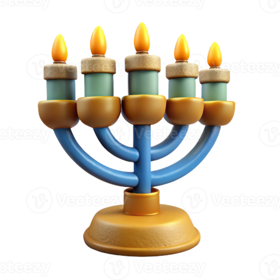 beautiful vintage Hanukkah Menorah with Candles Cutout authentic png