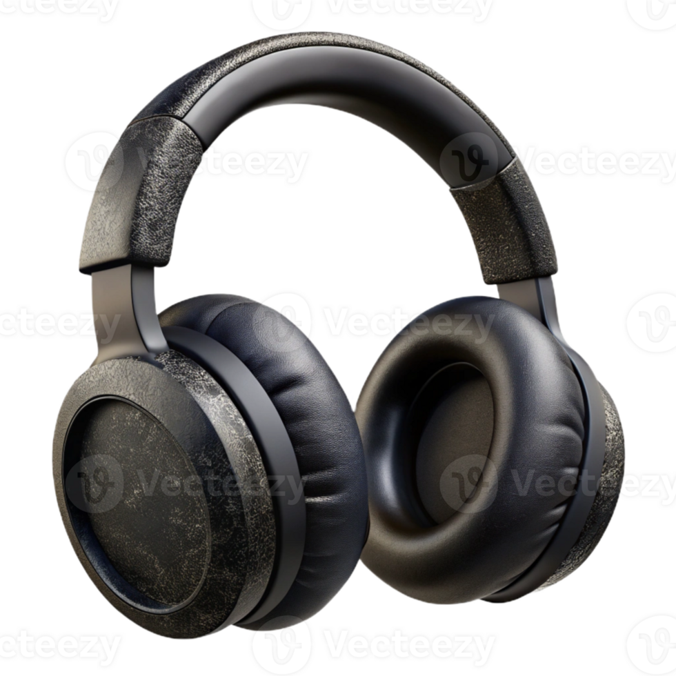 beautiful creative Headphones Black Wireless Isolated on Transparent Background high resolution png