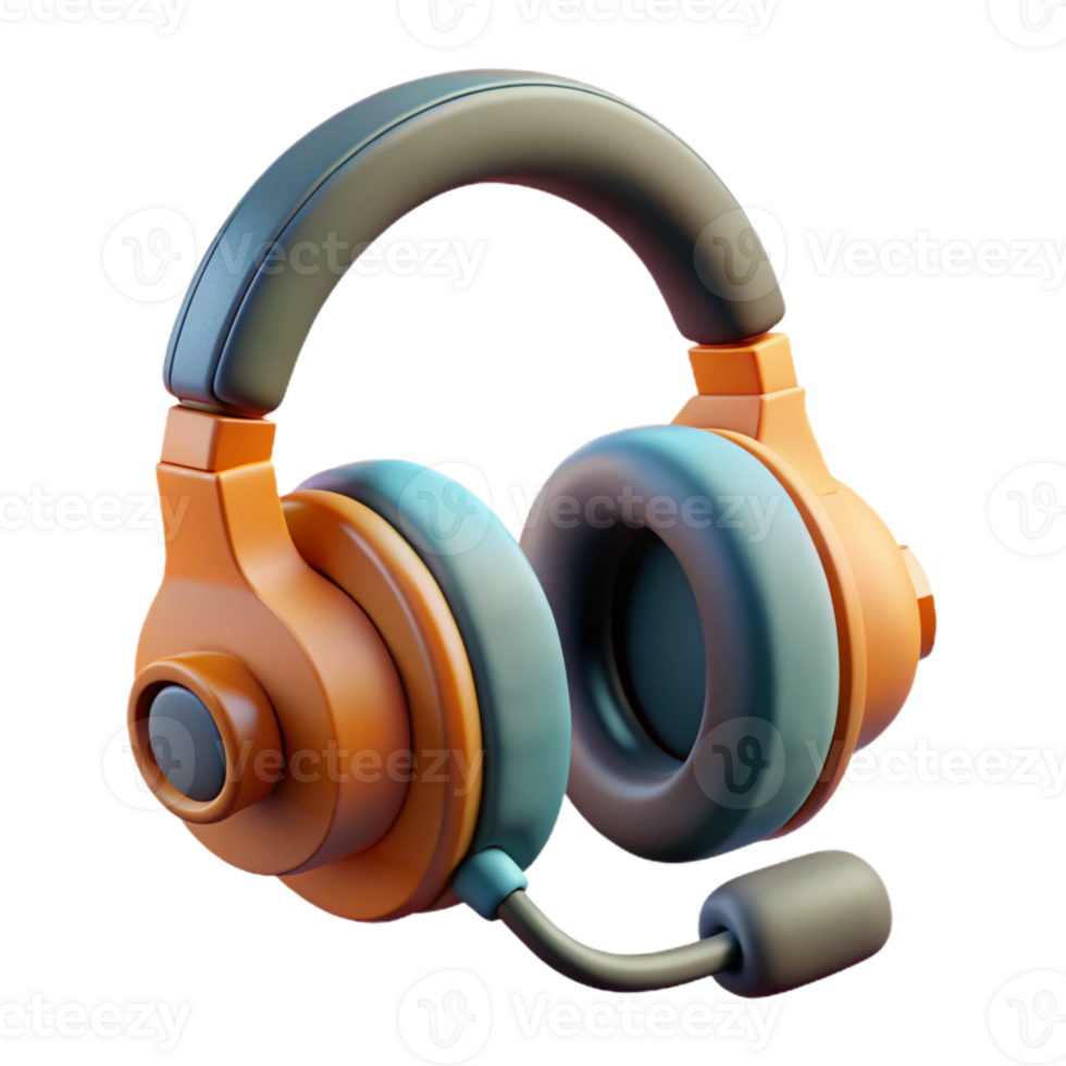 beautiful abstract Headphones with Microphone Noise Cancelling Isolated Element premium png