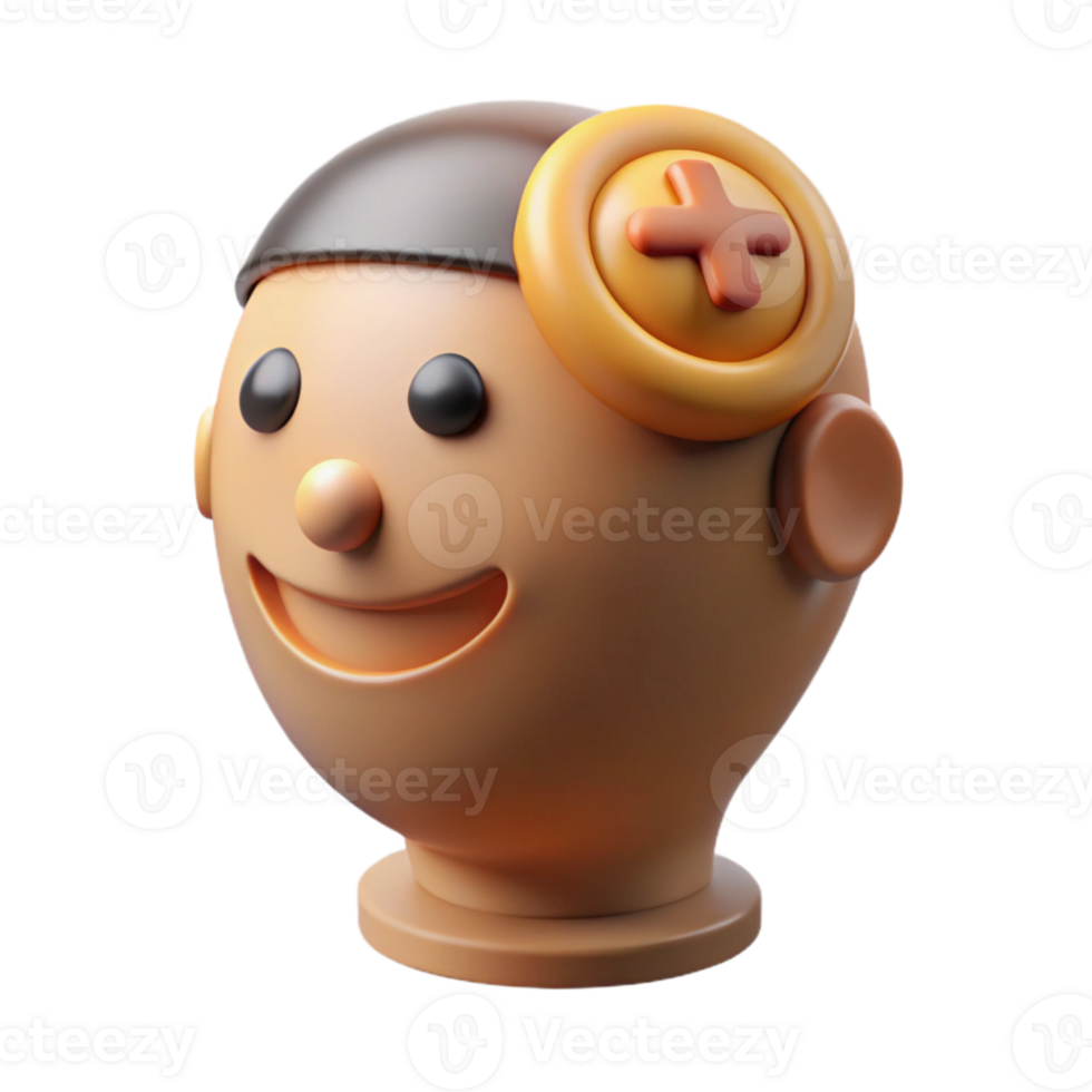 beautiful modern Head with Positive Thoughts Icon Transparent Background premium png