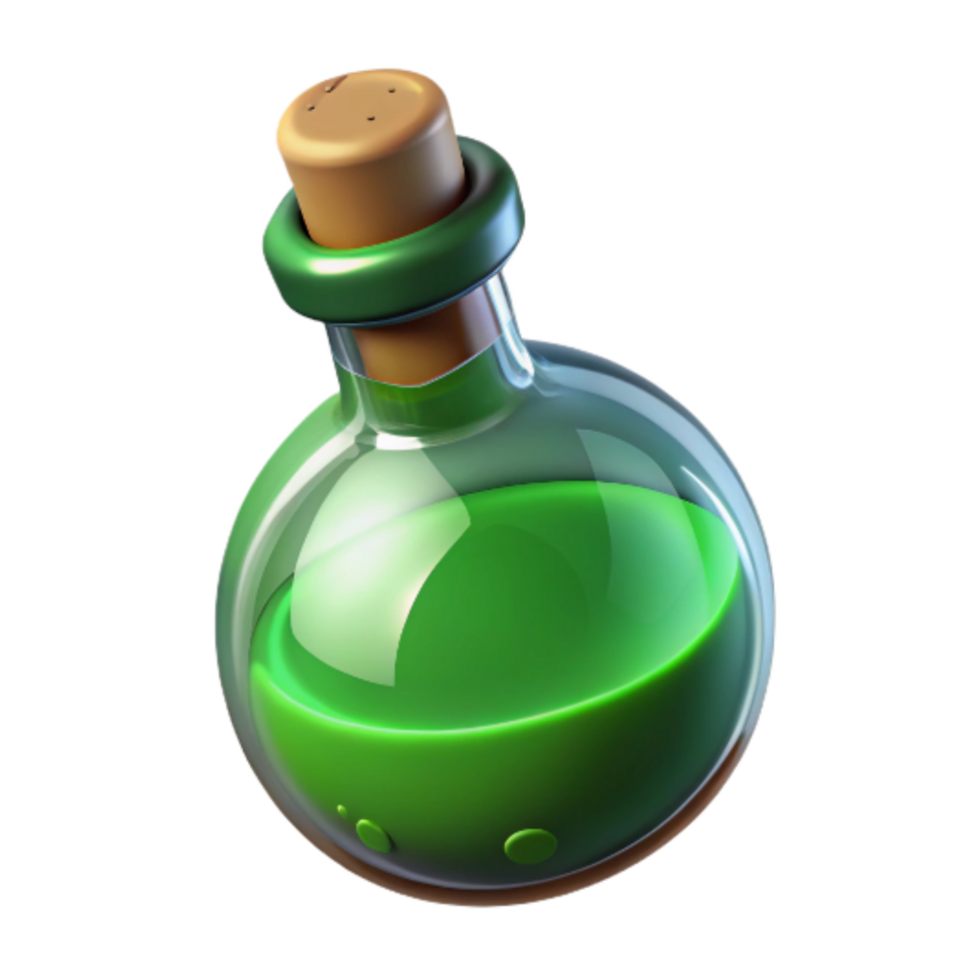 extraordinary minimalist Health Potion Icon Green Isolated Element exclusive png