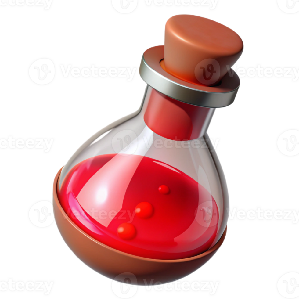 wonderful minimalist Health Potion Red Liquid Transparent Background exclusive png