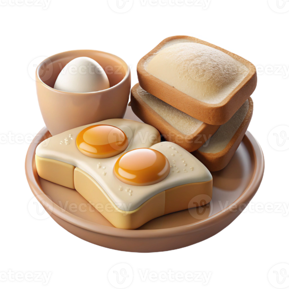 impressive abstract Healthy Breakfast Eggs and Toast Cutout high quality png