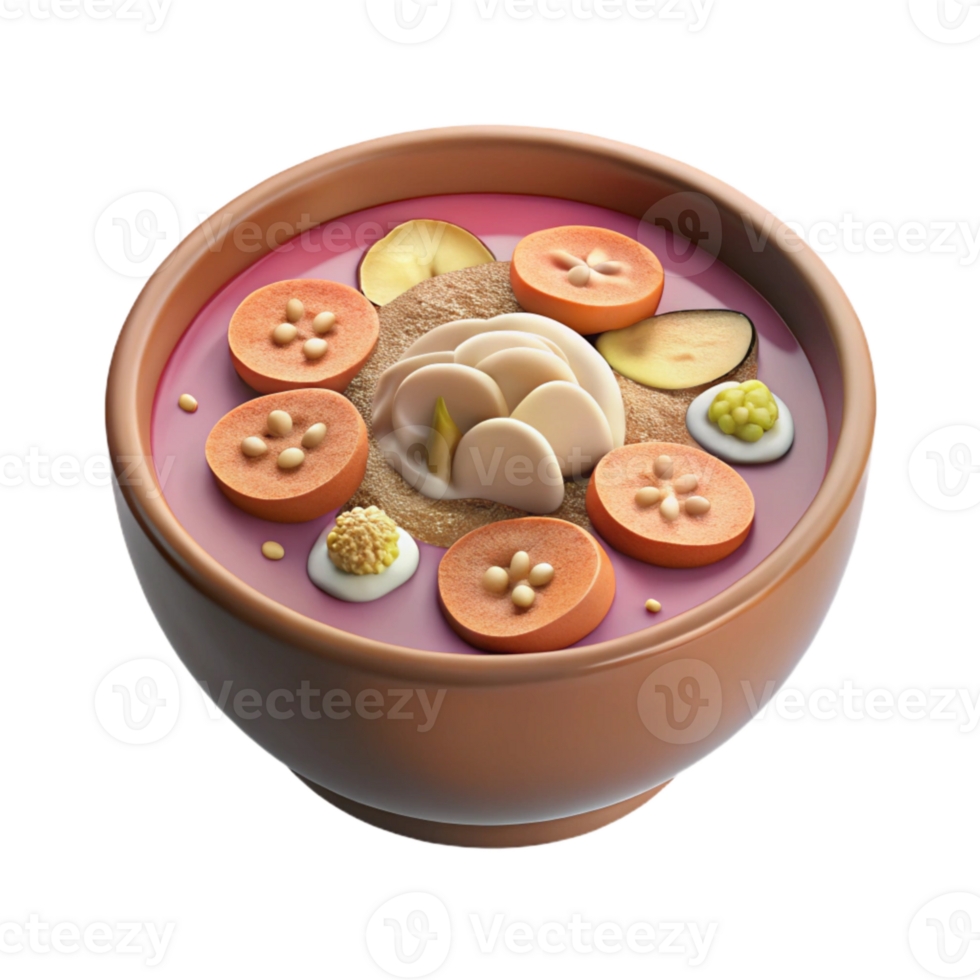 beautiful creative Healthy Breakfast Smoothie Bowl Cutout high resolution png