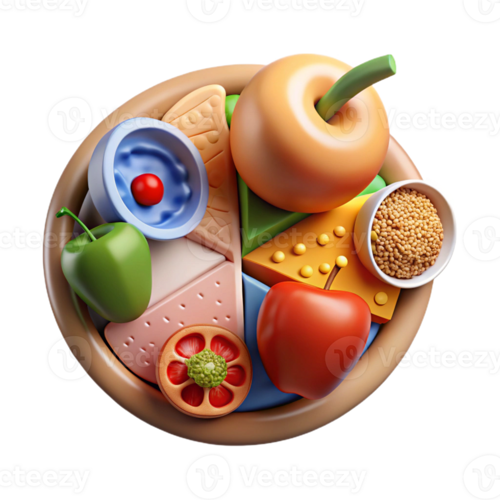 vibrant abstract Healthy Eating Habits Infographic Isolated authentic png