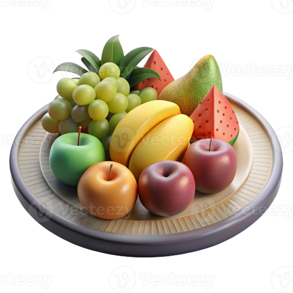 beautiful artistic Healthy Fruit Platter Colorful Arrangement Transparent Background authentic png