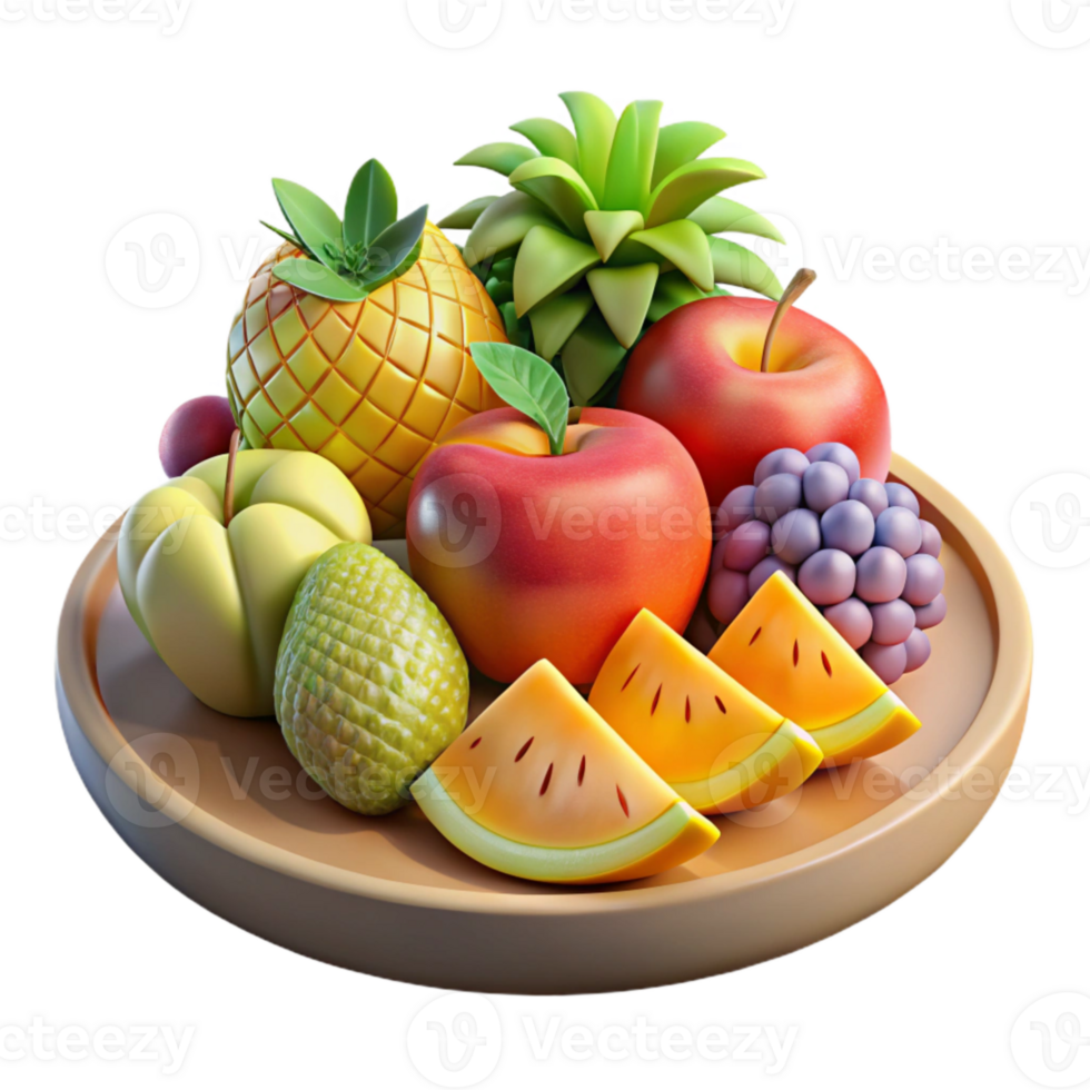 elegant minimalist Healthy Fruit Platter Colorful Arrangement Transparent Background detailed png