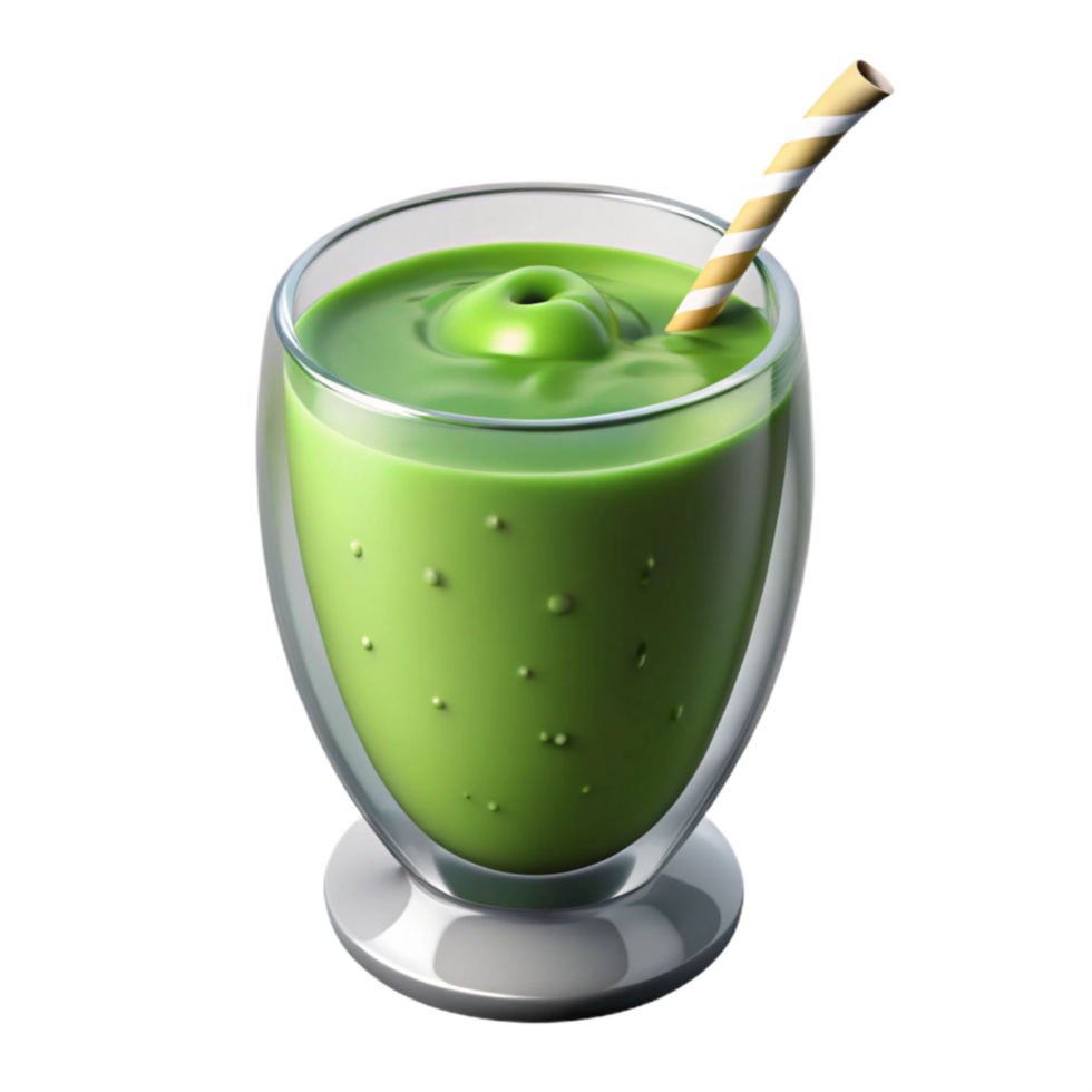 magnificent traditional Healthy Green Smoothie in Glass Isolated on Transparent Background original png