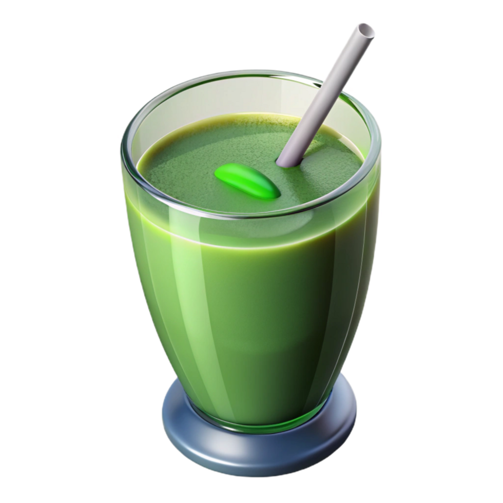 stunning abstract Healthy Green Smoothie in Glass Isolated on Transparent Background detailed png