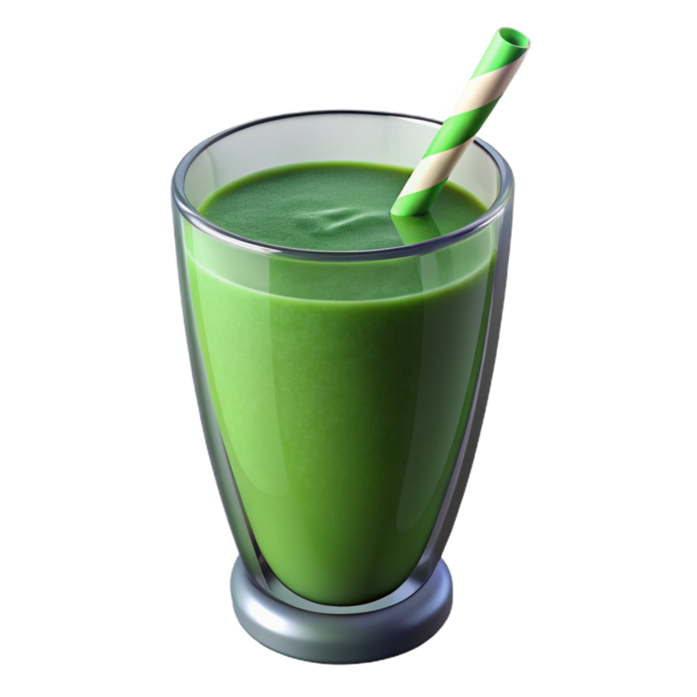 wonderful traditional Healthy Green Smoothie in Glass Isolated on Transparent Background premium png