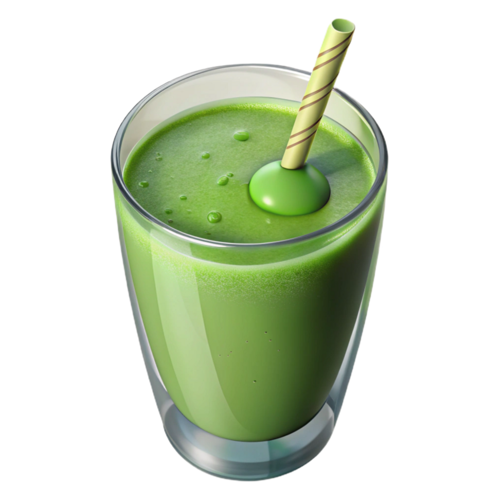 elegant artistic Healthy Green Smoothie in Glass Isolated on Transparent Background genuine png