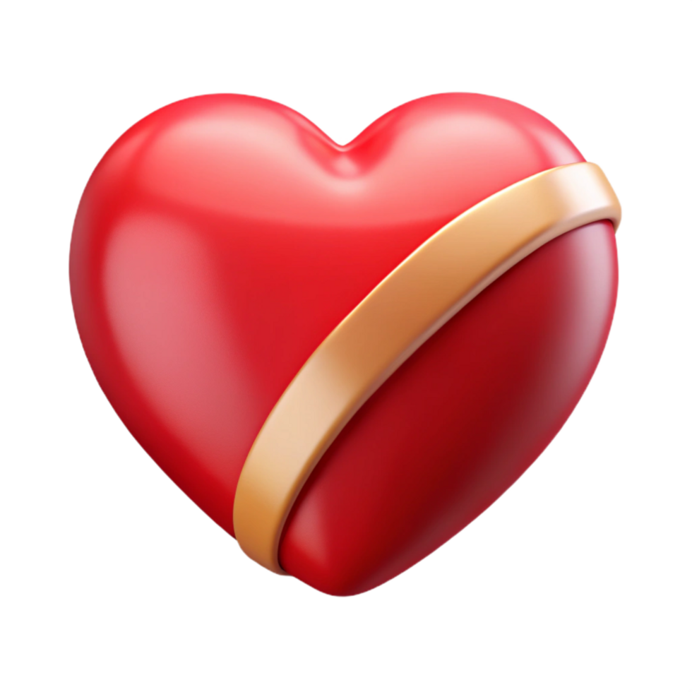 dramatic abstract Healthy Heart Icon Cutout with Red Color detailed png