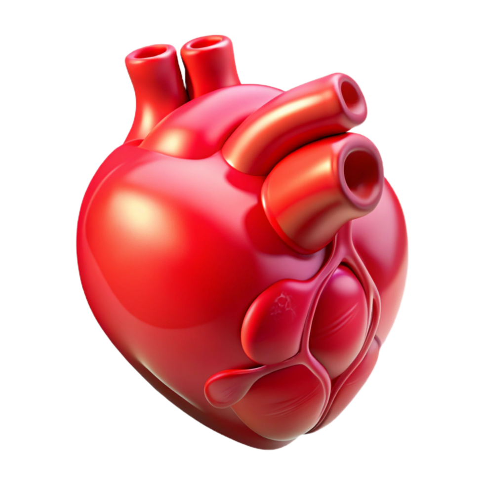 vibrant artistic Healthy Heart Red Anatomical Transparent Background authentic png