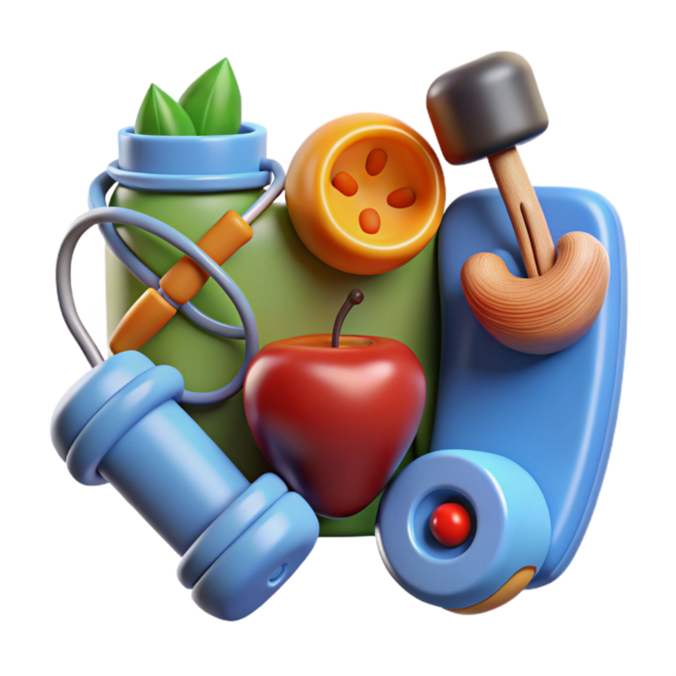 wonderful vintage Healthy Lifestyle Icons Cutout high resolution png