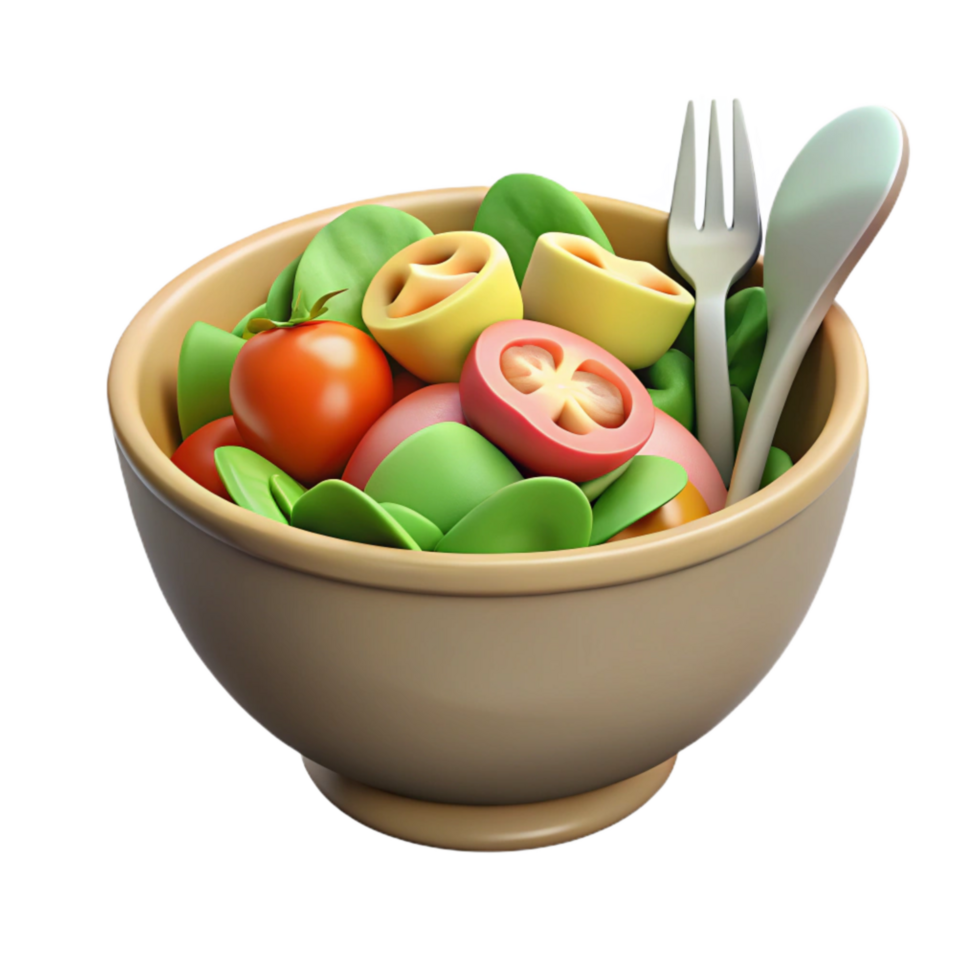 stunning abstract Healthy Salad in Bowl Cutout Isolated detailed png