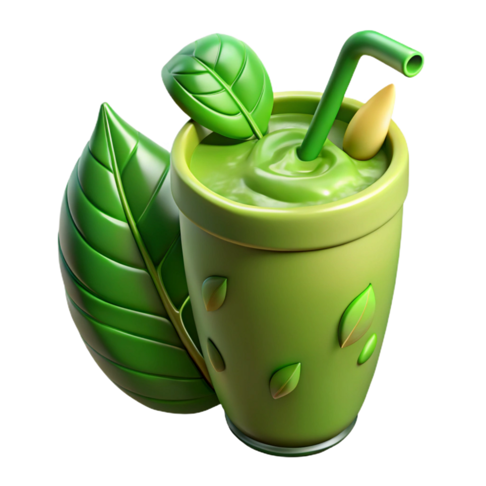extraordinary vintage Healthy Smoothie Green and Leafy Isolated premium png