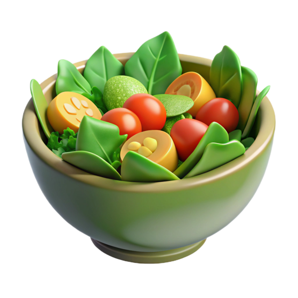 wonderful modern Healthy Salad with Vibrant Greens Isolated authentic png