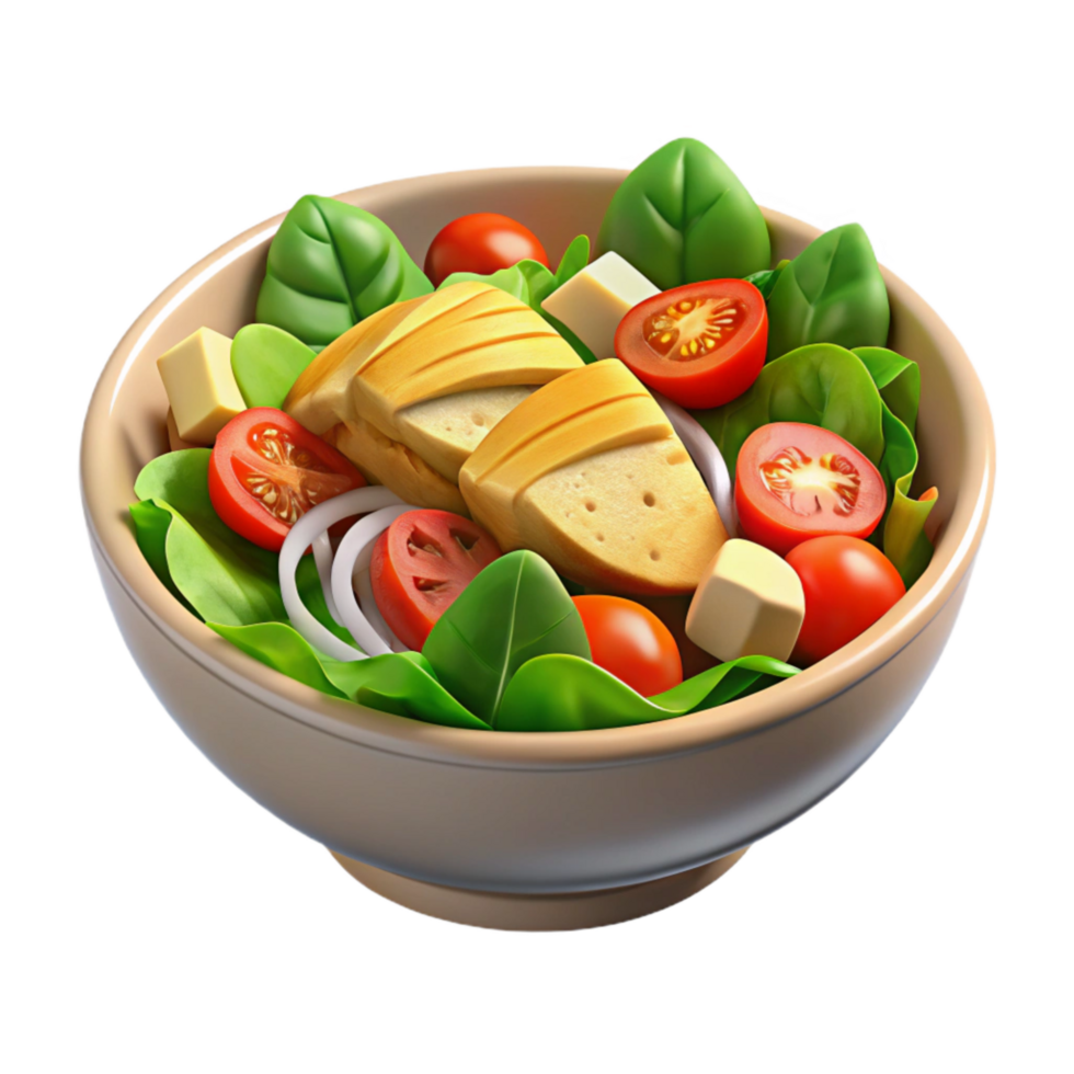 elegant vintage Healthy Salad with Grilled Chicken Transparent Background exclusive png