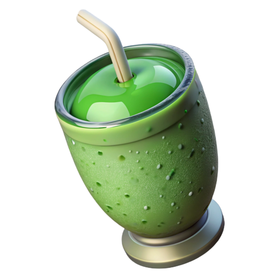 stunning modern Healthy Smoothie Green Color Transparent Background 4K png