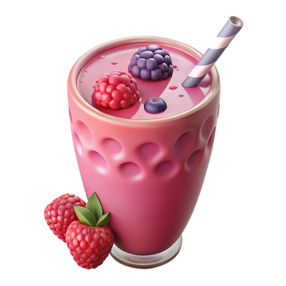 wonderful creative Healthy Smoothie Pink and Berry Flavored Isolated original png