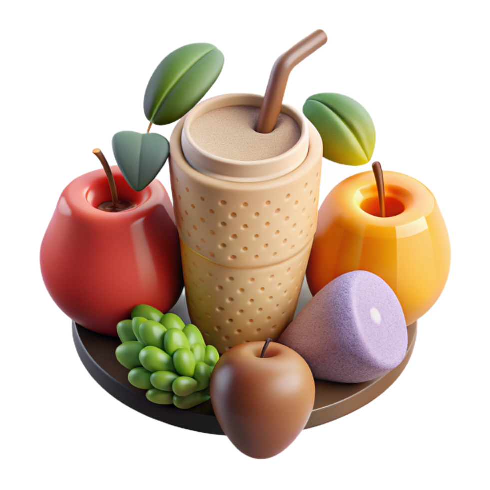 impressive abstract Healthy Smoothie Ingredients Cutout Isolated premium png