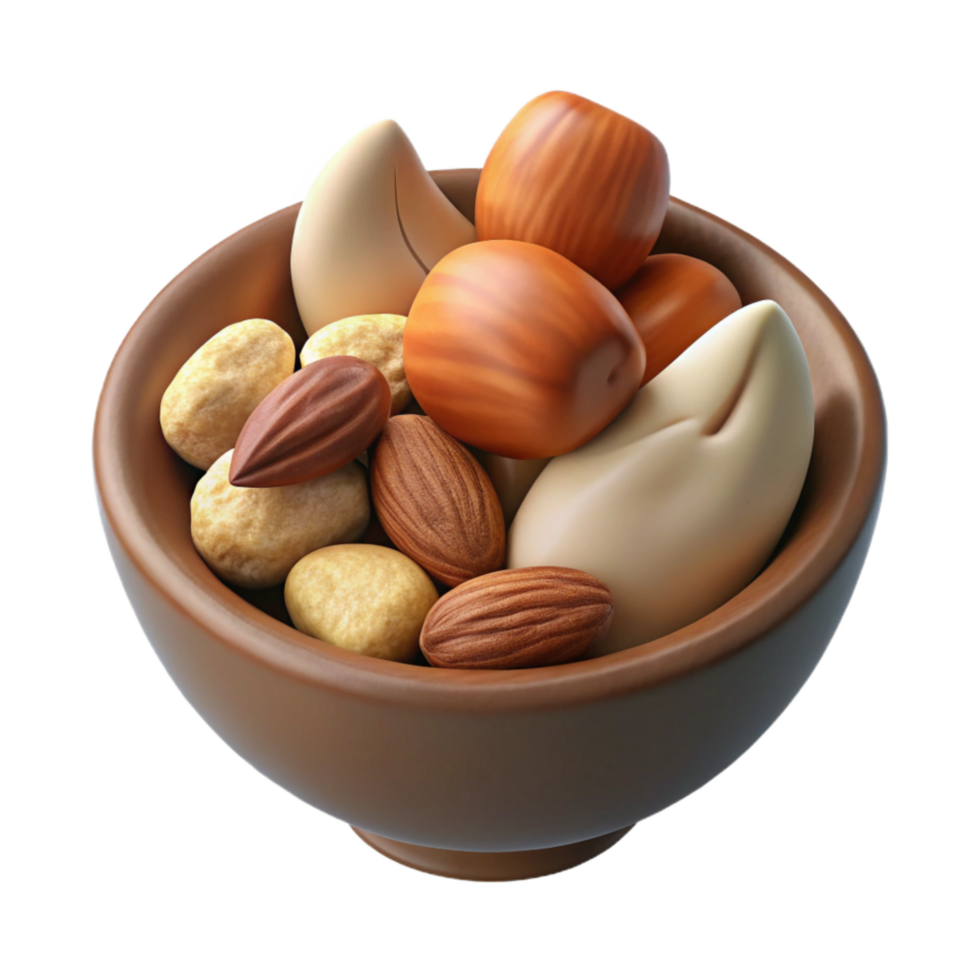 serene traditional Healthy Snack Mix Nuts and Seeds Transparent Background high resolution png