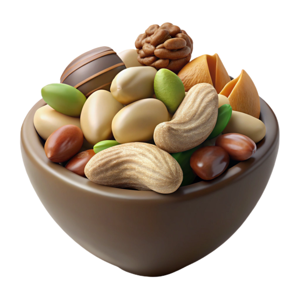 beautiful classic Healthy Snack Mix Nuts and Seeds Transparent Background detailed png