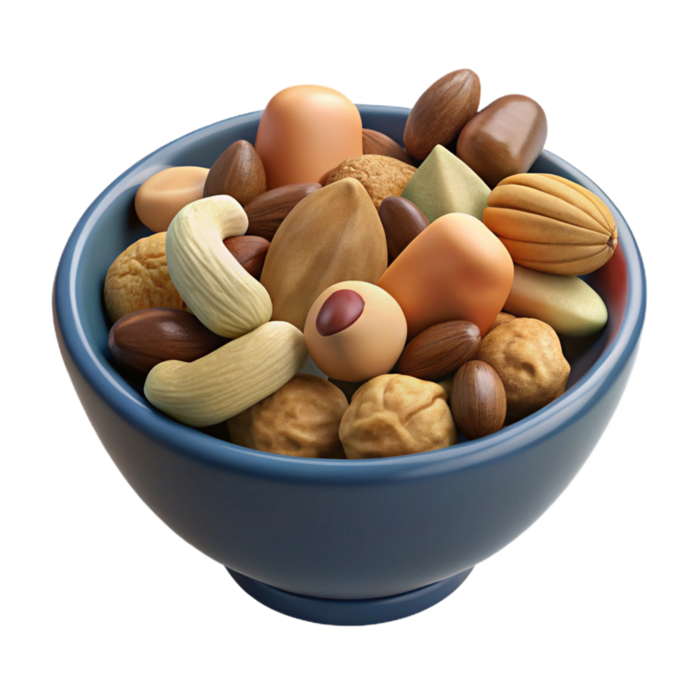 vibrant traditional Healthy Snack Mix Nuts and Seeds Transparent Background detailed png