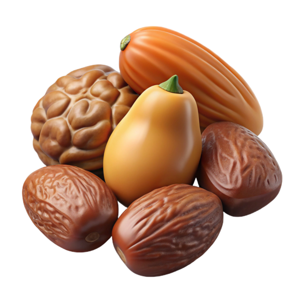 stunning modern Healthy Snack of Nuts and Dried Fruit Isolated premium png