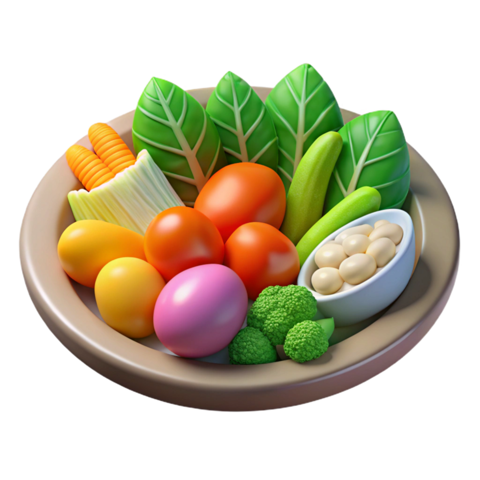 dramatic minimalist Healthy Vegetable Platter Colorful Arrangement Transparent Background professional png