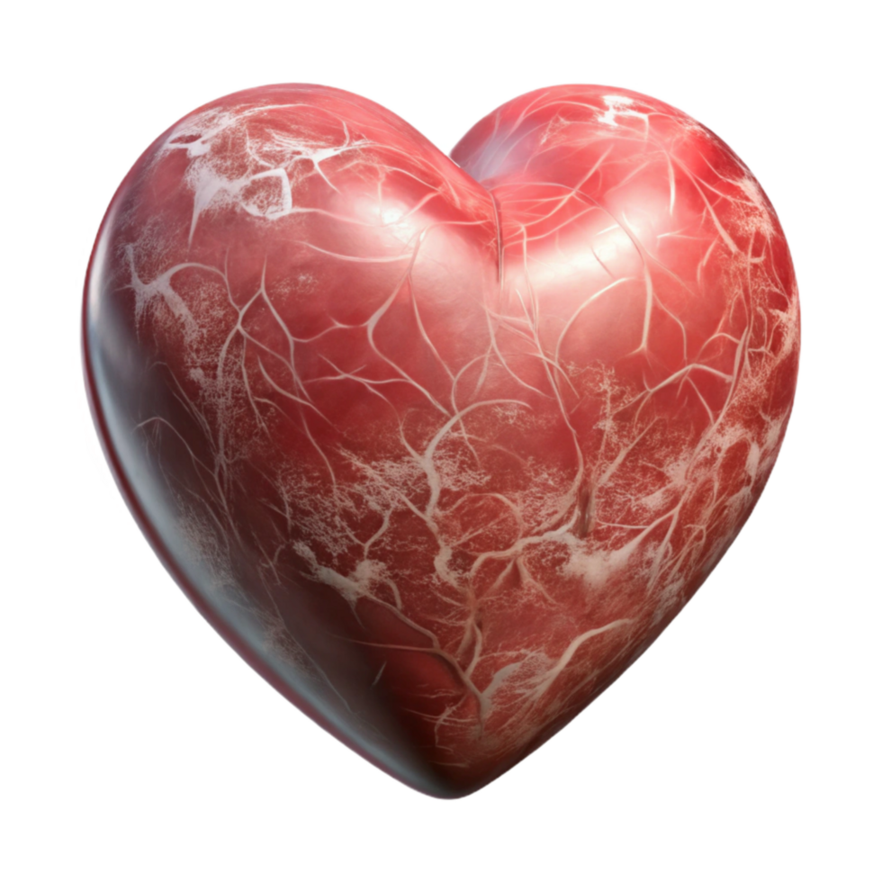vibrant minimalist Heart Model Side View Transparent Background exclusive png